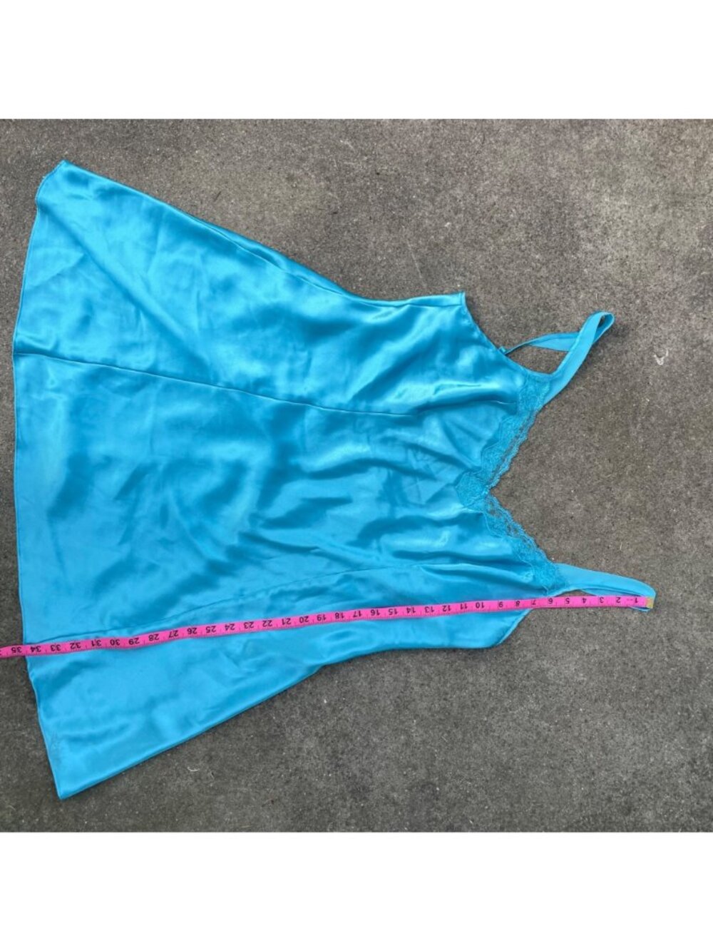 Vintage Y2K Blue Satin Slip Dress Cami Fairycore Plus Size 1X Coquette Lingerie - Picture 4 of 12